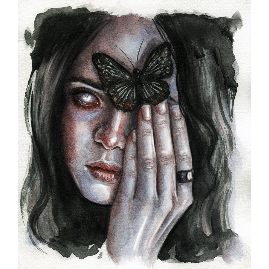 Black butterflies - Art Print