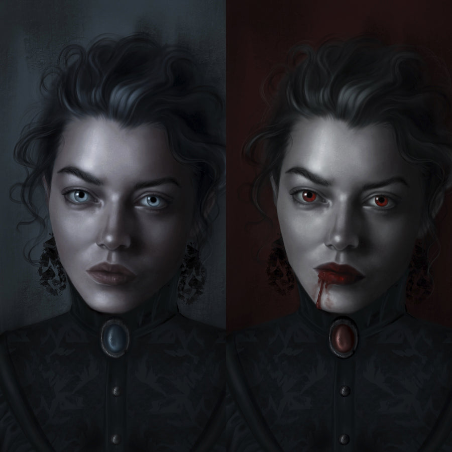 Lady Vampire - Art Prints - Set of 2