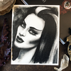 Art Print of the artwork "Lily Munster (Yvonne De Carlo)". Original illustration is made with watercolor by Nata Vedana.