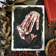 Art Print of the artwork "Rowan Blood" Inspired by photo incredibly talented photographer Natalia Drepina. Original illustration is made with watercolor by Nata Vedana.