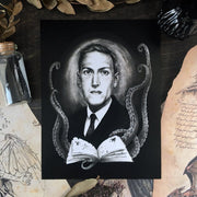 Art Print of the artwork "H. P. Lovecraft". Original illustration is made with watercolor by Nata Vedana.