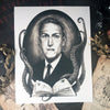 Art Print of the artwork "H. P. Lovecraft". Original illustration is made with watercolor by Nata Vedana.