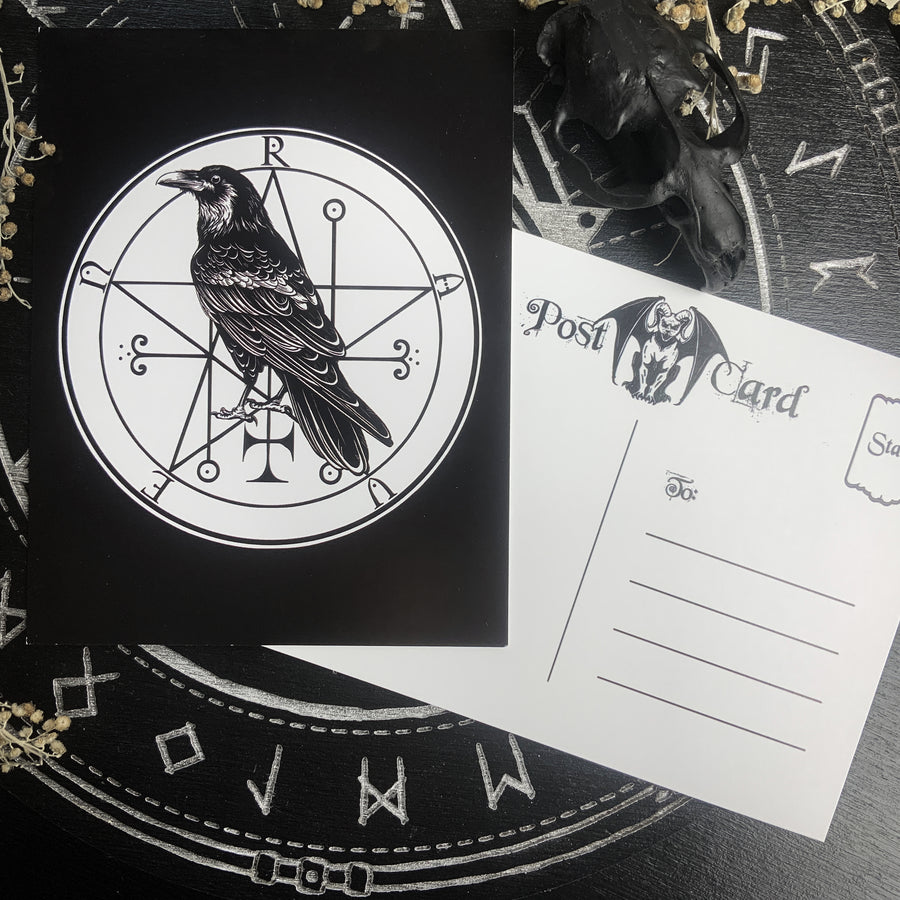 Familiar Raven - Postcard