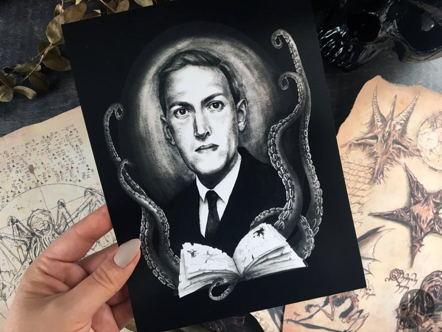 H. P. Lovecraft - Black - Art Print