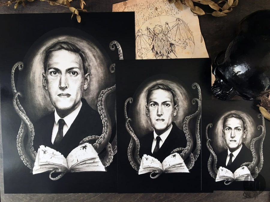 H. P. Lovecraft - Black - Art Print