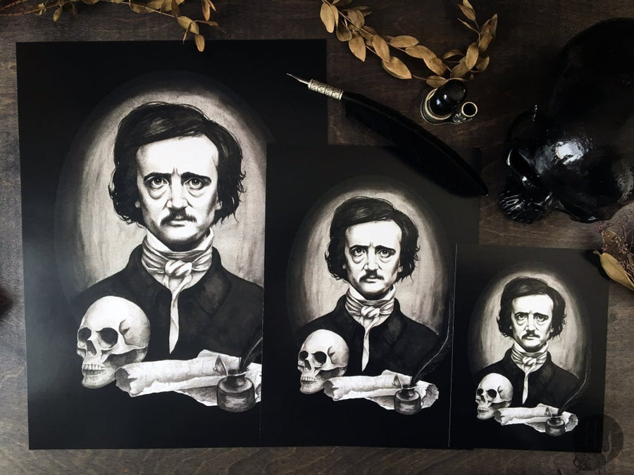 Edgar Allan Poe - Black - Art Print