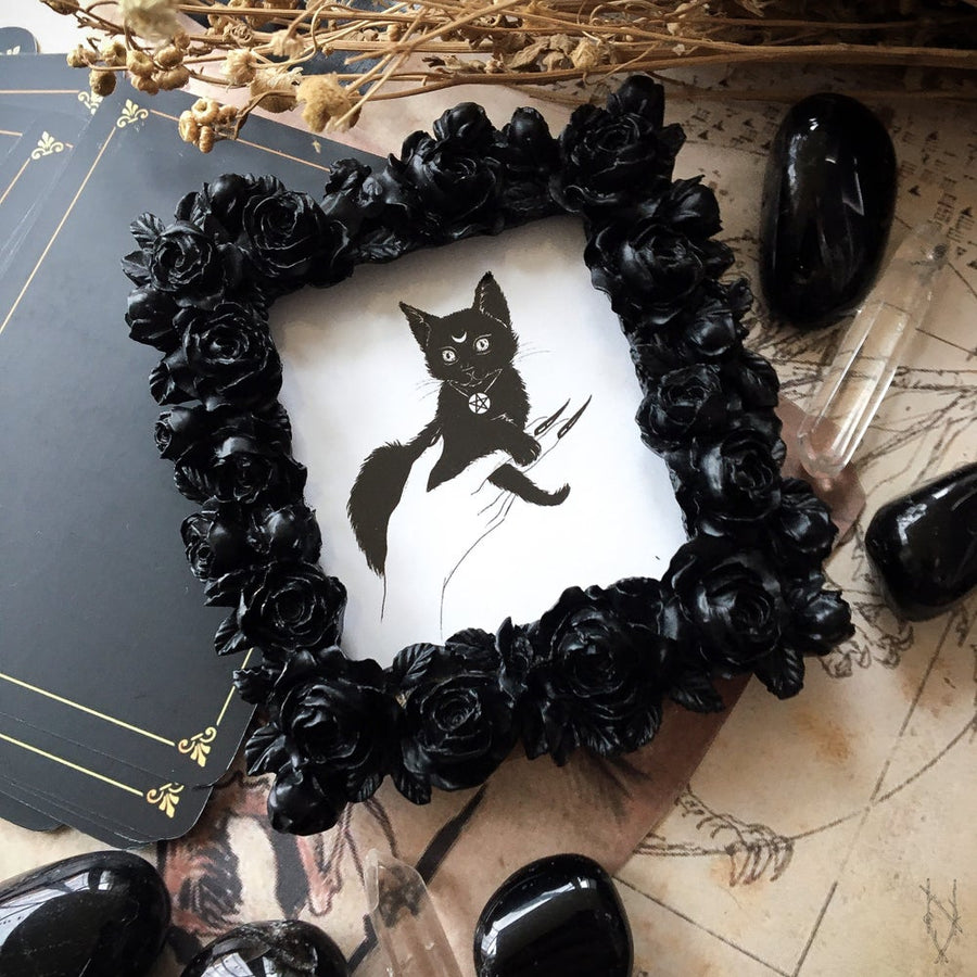 Vintage framed - Black Kitten