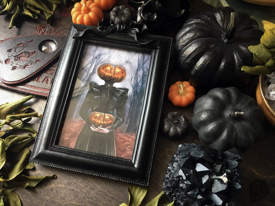 Lady Pumpkin - Vintage framed