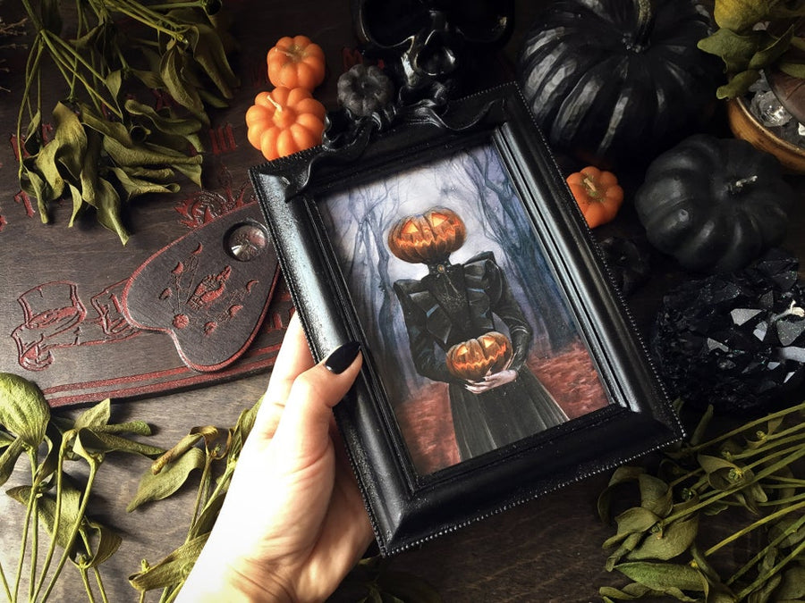 Lady Pumpkin - Vintage framed