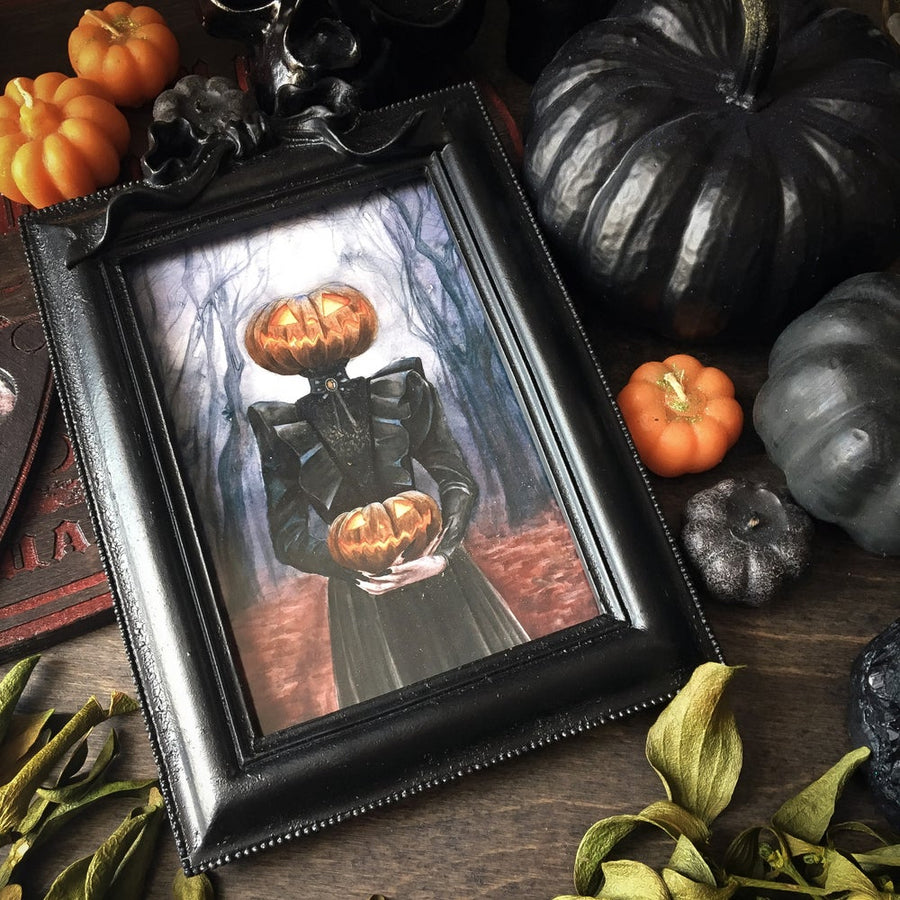 Lady Pumpkin - Vintage framed