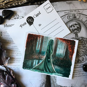 Postcard with reproduction of my artwork "La Llorona" Inspired by movie The Curse of La Llorona. Original illustration is made with watercolor by Nata Vedana.